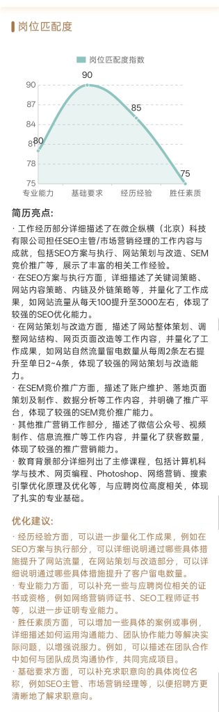 岗位匹配度分析